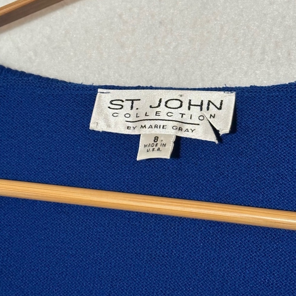 St. John Collection By Marie Gray Women’s Sweater Blue Size 8 - Picture 7 of 9